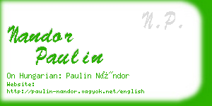 nandor paulin business card